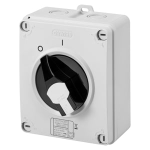 Gewiss SCHALTER - HP - STEUER - ISOLIERMATERIALGEHÄUSE - 32A 4P - ABSCHLIESSBAREN SCHWARZEN DREHGRIFF - IP66/67/69 Gewiss SCHALTER - HP - STEUER - ISOLIERMATERIALGEHÄUSE - 32A 4P - ABSCHLIESSBAREN SCHWARZEN DREHGRIFF - IP66/67/69